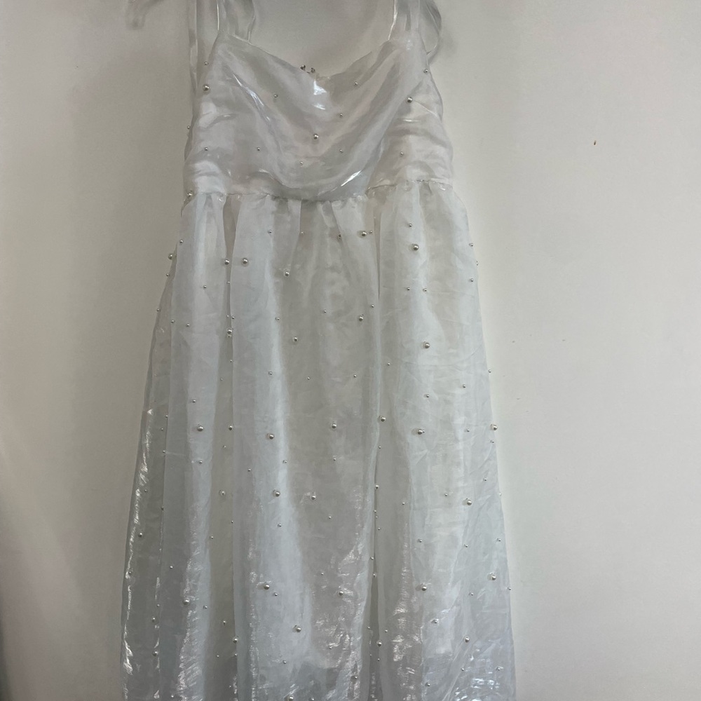 ARULA Shimmering White Kids Dress